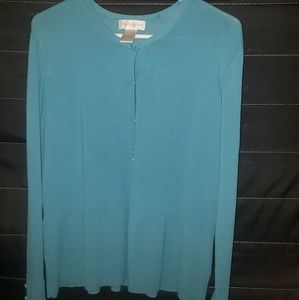 Baby blue long sleeve cardigan